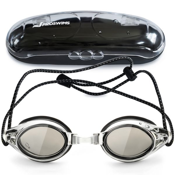 Gray Bungee Strap Swim Goggles